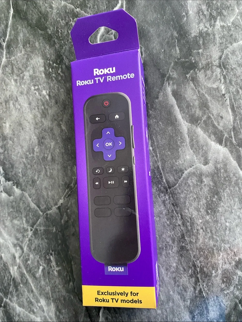 Roku TV Remote in Purple and Black - Roku Brand